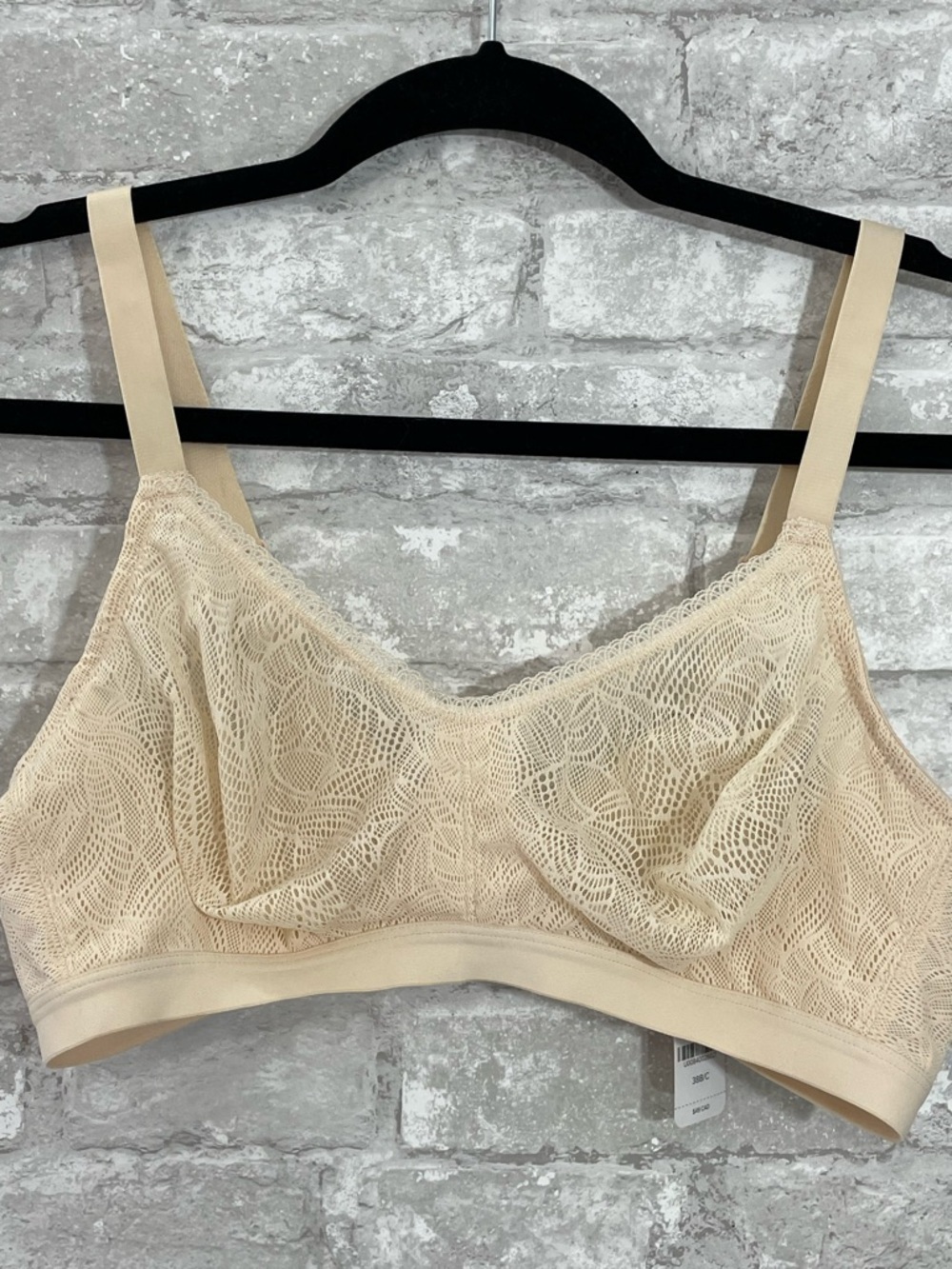 UNDERSTANCE Cream Lace Cate Wireless Soft Cup Bra in Sand